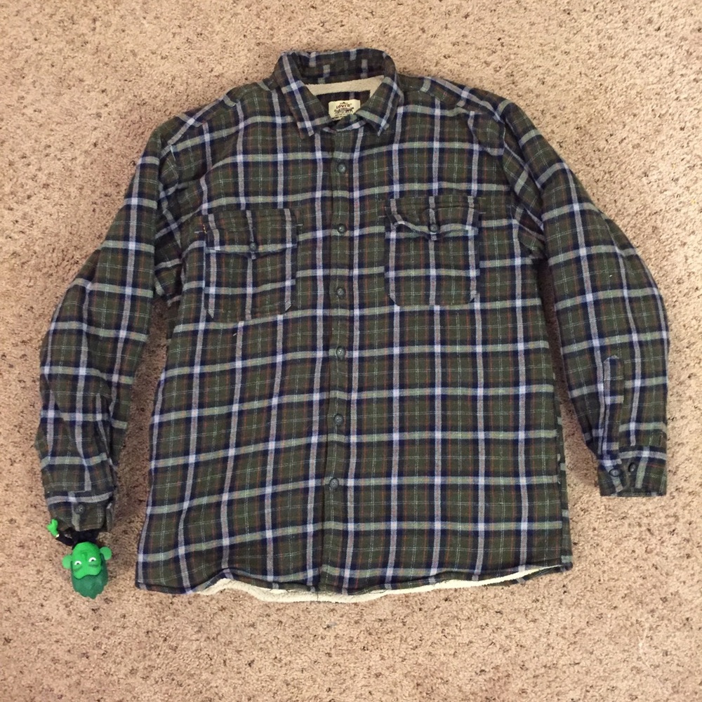 Vintage Levis Plaid Sherpa Lined Flannel Shirt XL