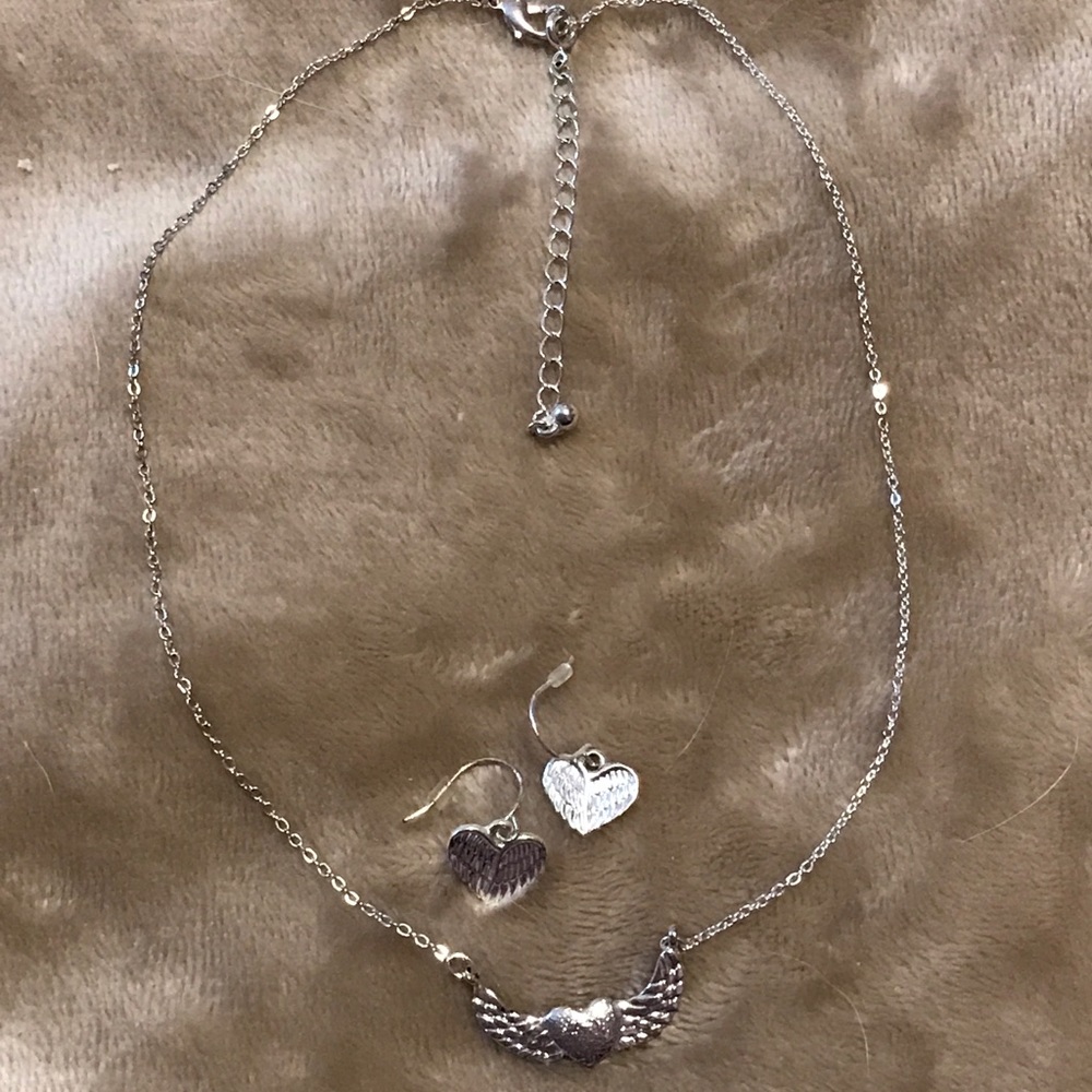 NWOT Angel Heart Earrings and Necklace