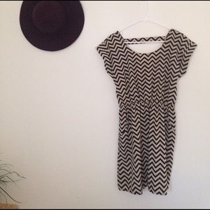 Cream and black dress