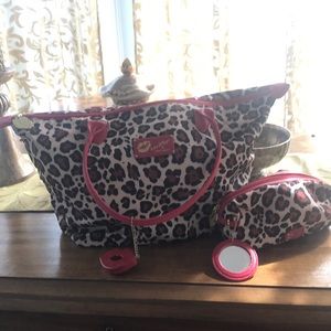 Betsy Johnson Cheetah print travel set