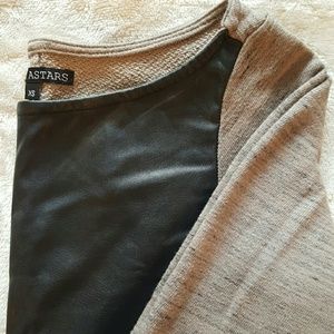 Michael Stars chic leather sweather top in XS!