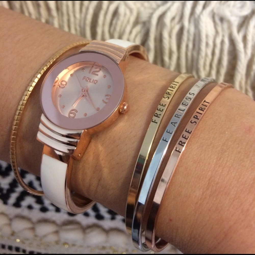 ONE LEFT inspirational message bangles bracelet - Picture 4 of 7