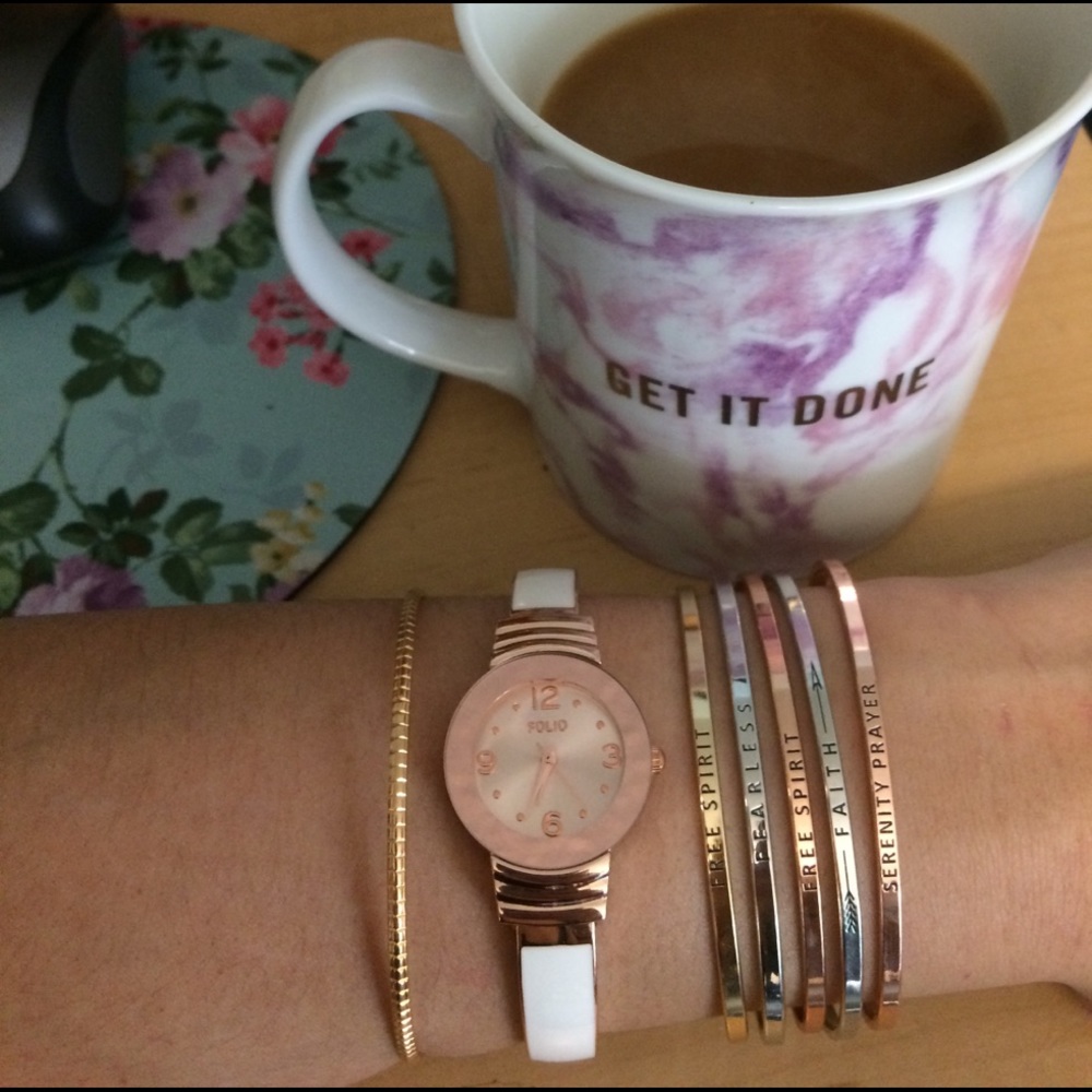 ONE LEFT inspirational message bangles bracelet - Picture 2 of 7