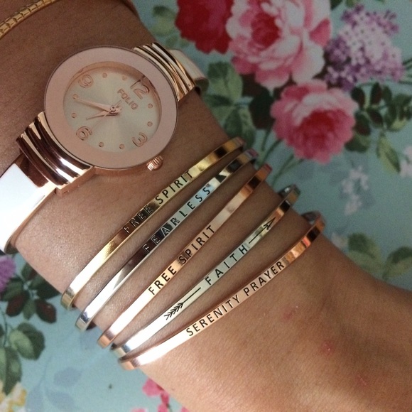 ONE LEFT inspirational message bangles bracelet - Picture 6 of 7