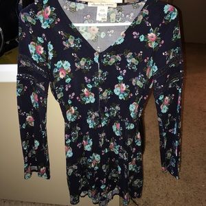 Floral long sleeve romper