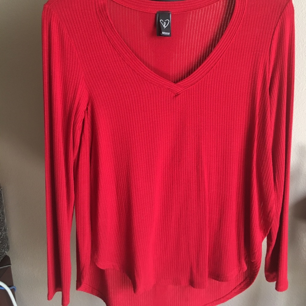 Windsor Red Slit Top