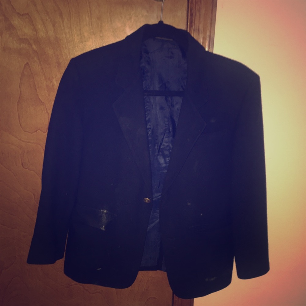 Navy Blue Wool Blazer
