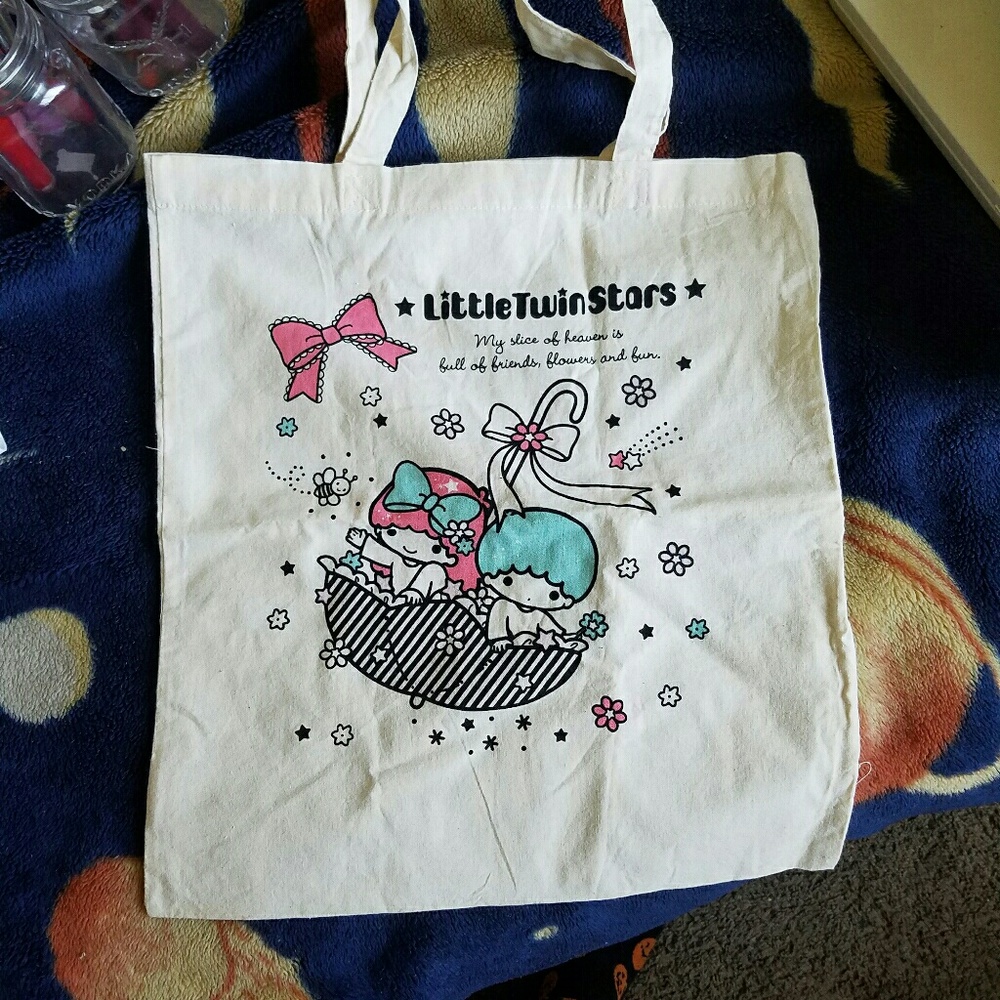Sanrio little twin stars light canvas tote bag