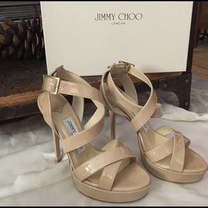 Jimmy Choo Nude Patent Leather Heels