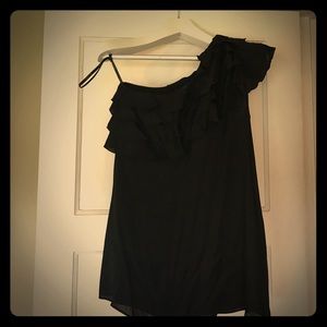 Rachel Zoe - Silk Black One Shoulder Ruffle - Sz 6