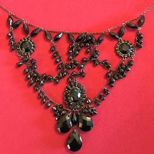 Black Crystal Antique Style Necklace