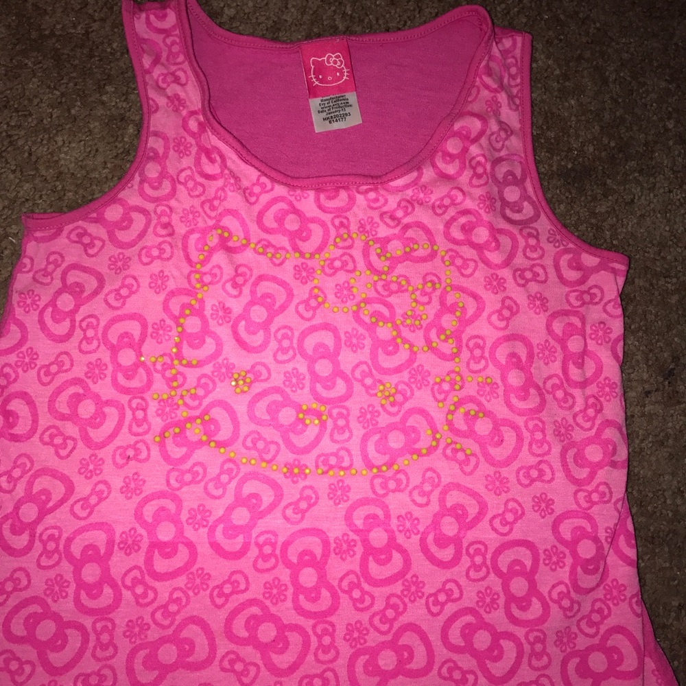 Hello Kitty Tank Top Pink with Yellow detail