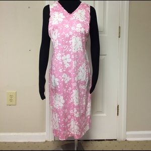Jones New York pink & white summer dress size 16 W