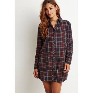 Forever 21 Plaid Shirt Dress, Size Small