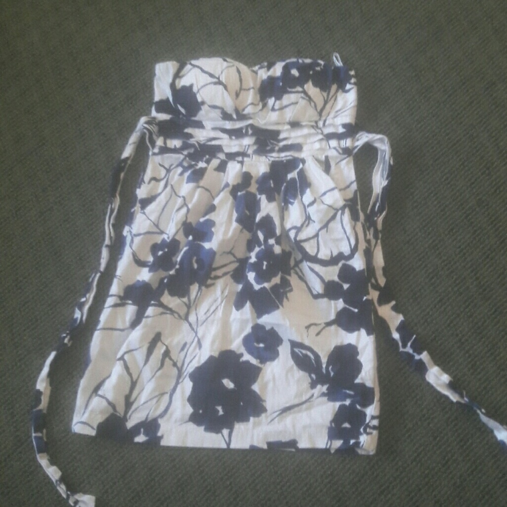 Blue and white dress