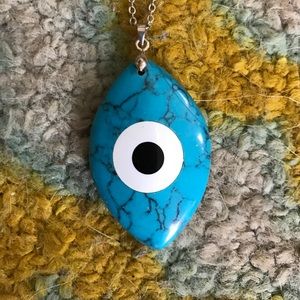 Turquoise evil eye necklace