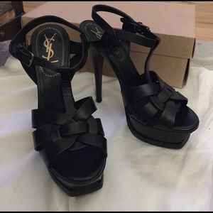 Saint Laurent Tribute T Strap Sandal Platform