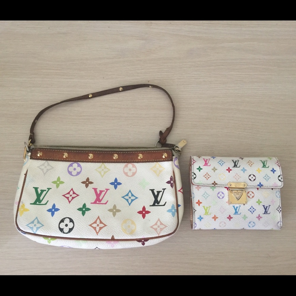 Authentic Louis Vuitton multicolor clutch wallet