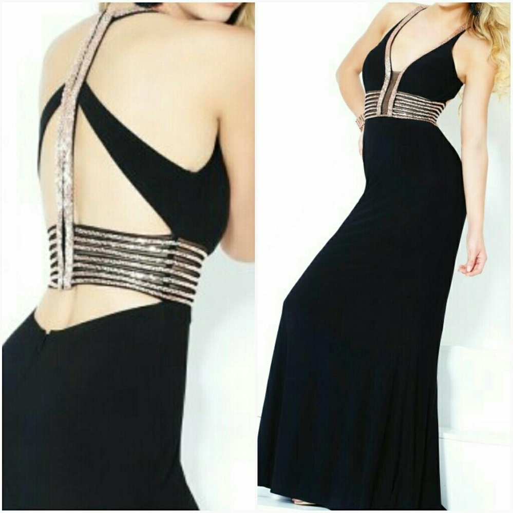 Black & Gold 2017 Prom Dress 2cute Style # 71086