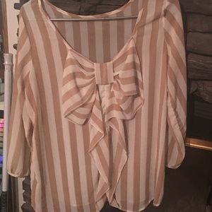 Boutique Sheer Blouse with Bow on back