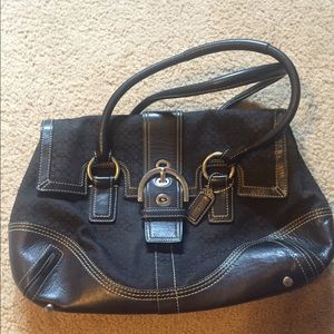 Coach Signature Black Monogram Carryall