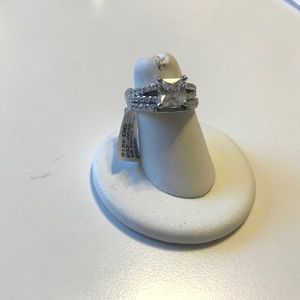 Sterling Silver Simulated Diamond Wedding Set