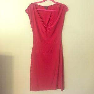 Red dress with low front and open back