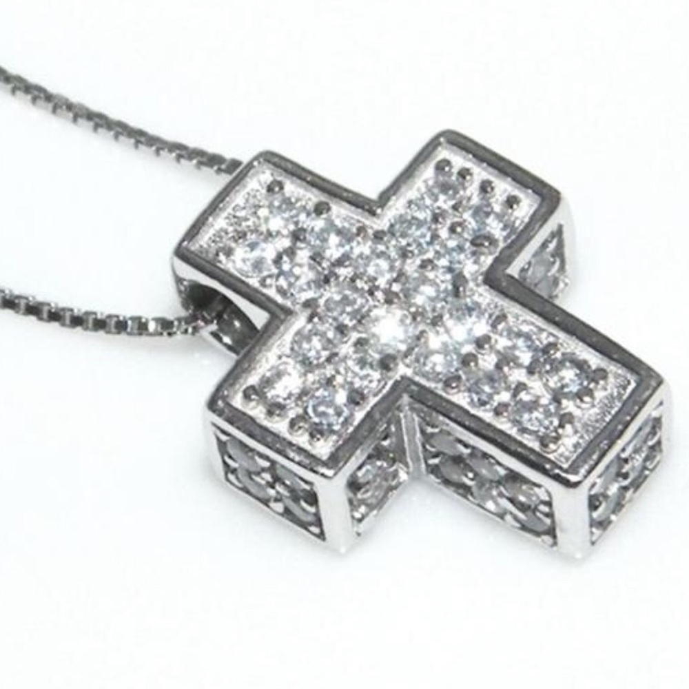 Cross pendant and necklace 925 sterling silver