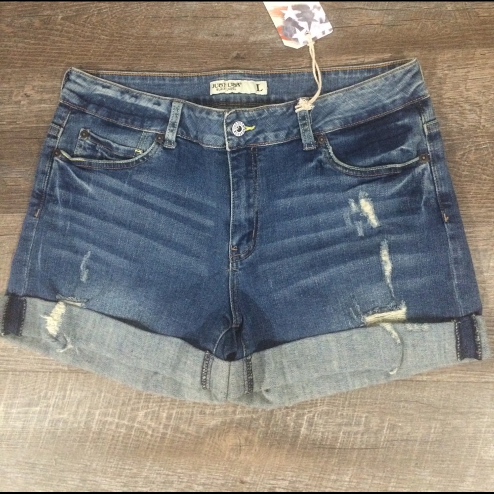 Just USA boyfriend cut jean shorts