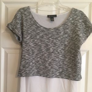 Gray and white blouse