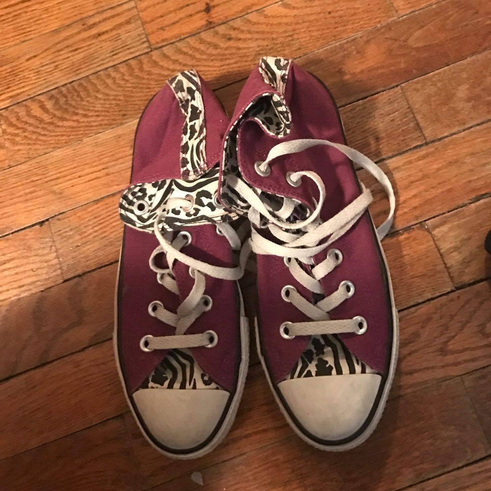 Purple & Animal Print converse!