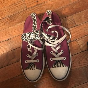 Purple & Animal Print converse!