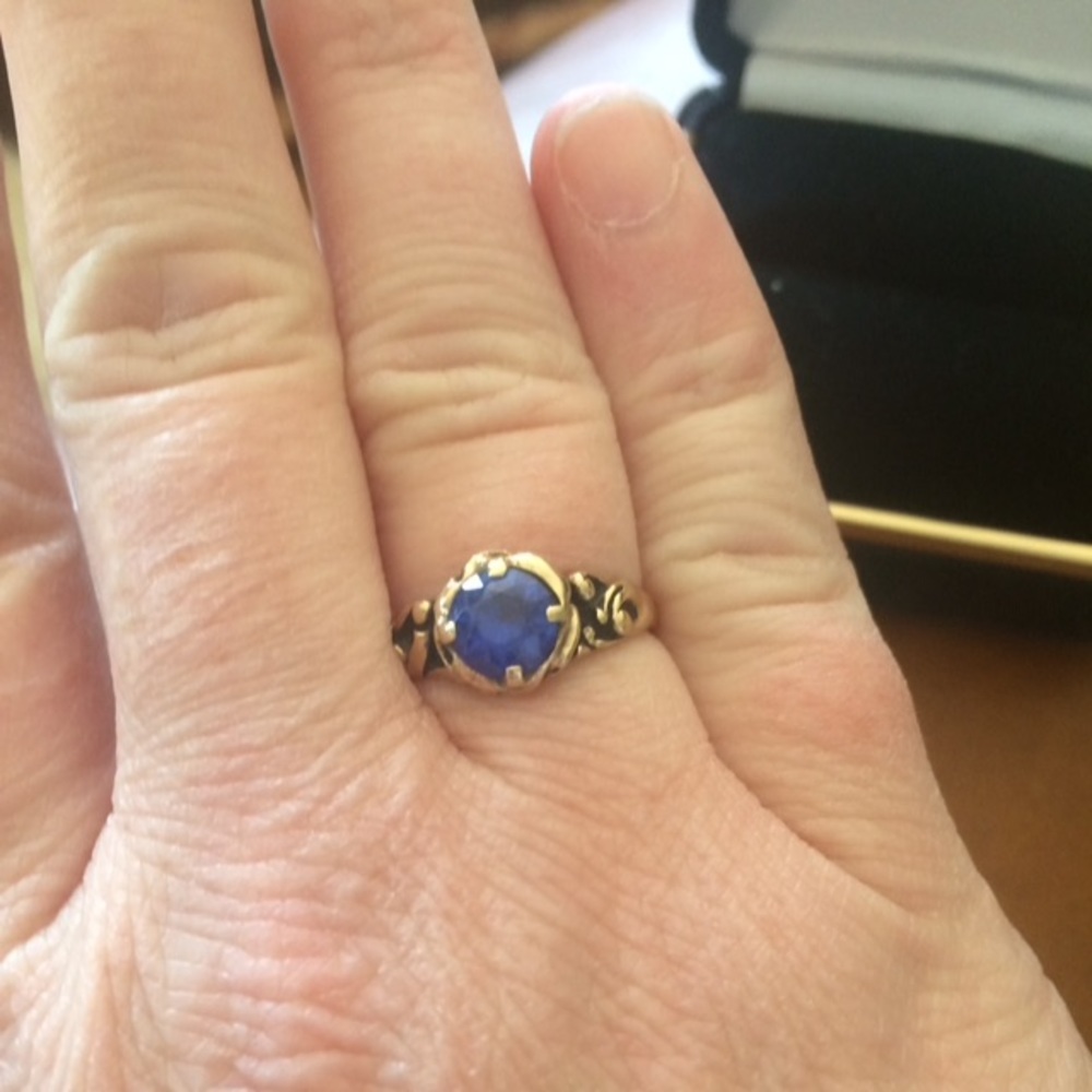 Stunning Estate Blue Spinel? 10k 10 k Gold - Picture 4 of 5