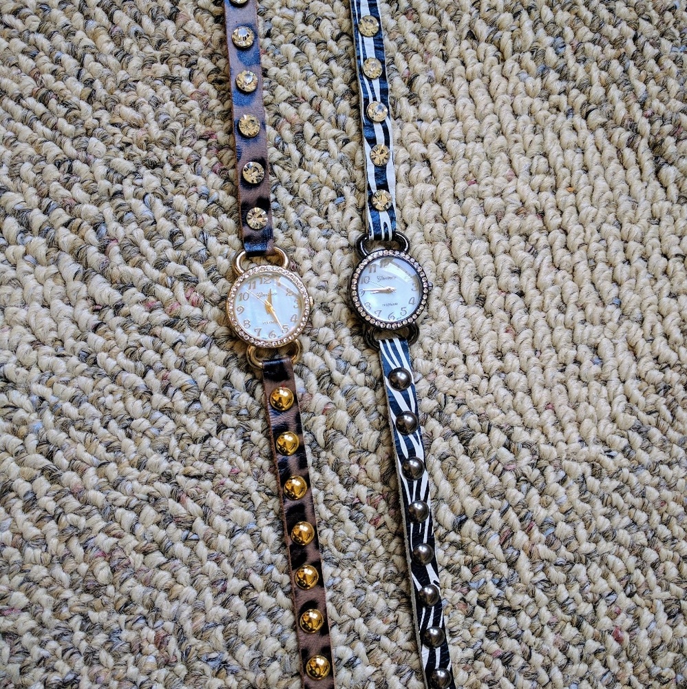 Wrap watch bundle. Leather straps.