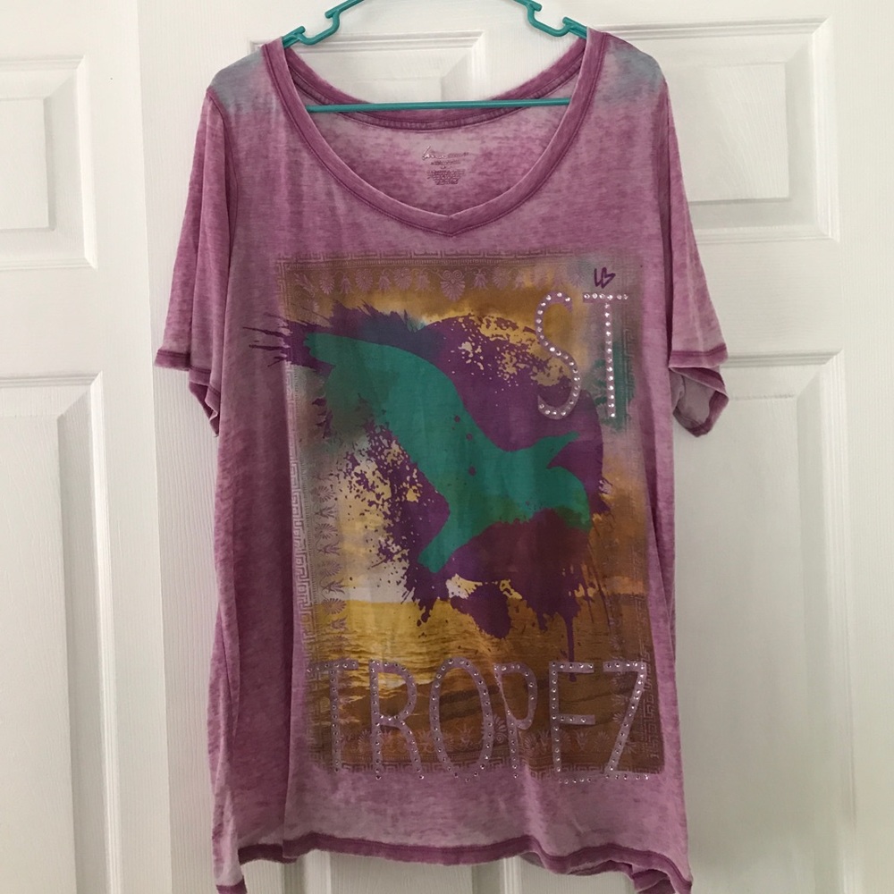 Lane Bryant Plus Size Burnout St.Tropez Top