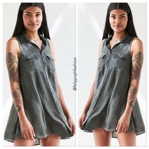 Silence + Noise Billie Washed Mini Shirt Dress