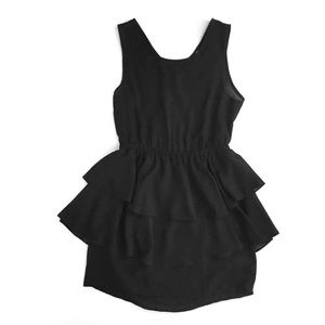 Forever 21 Black Tiered Dress Cut Out Back Detail