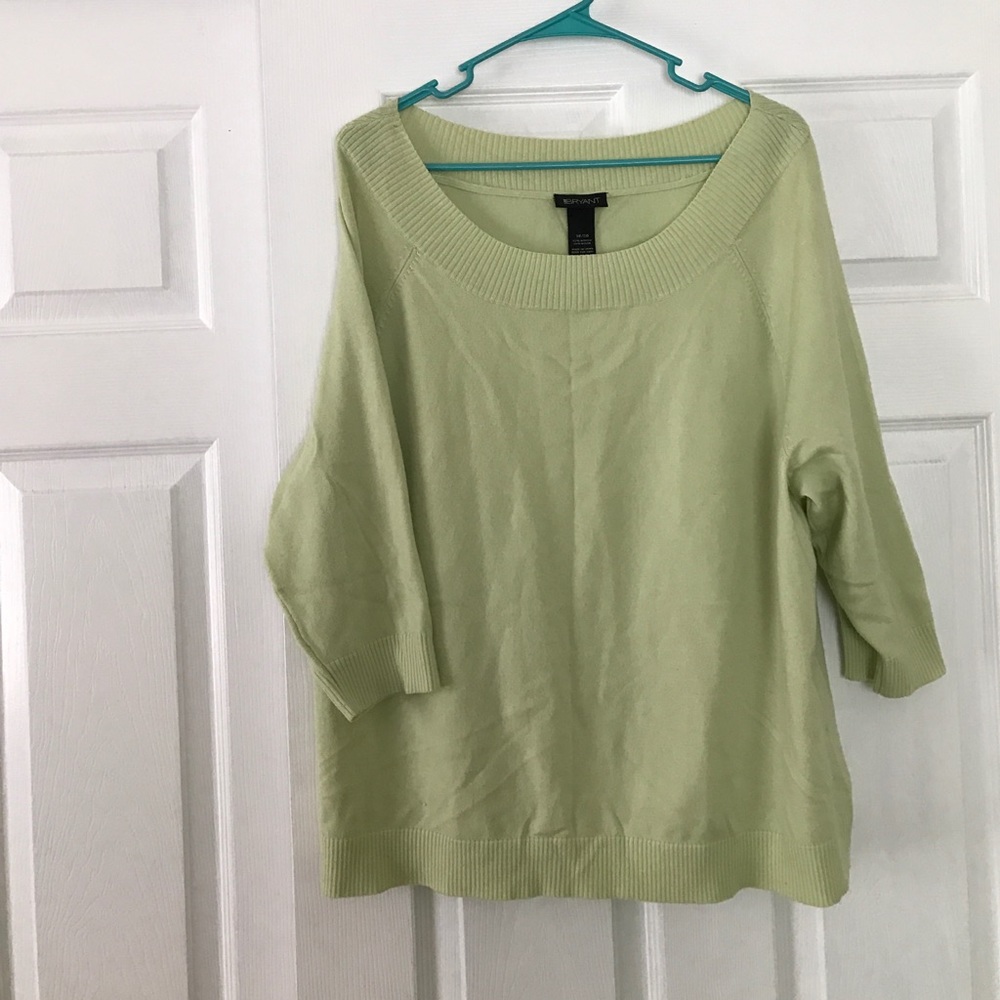 Lane Bryant Plus Size Scoop Neck Green Sweater