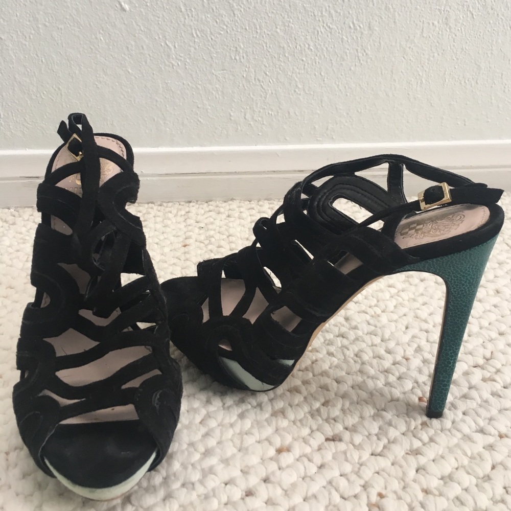Vince Camuto Black Strappy Heels