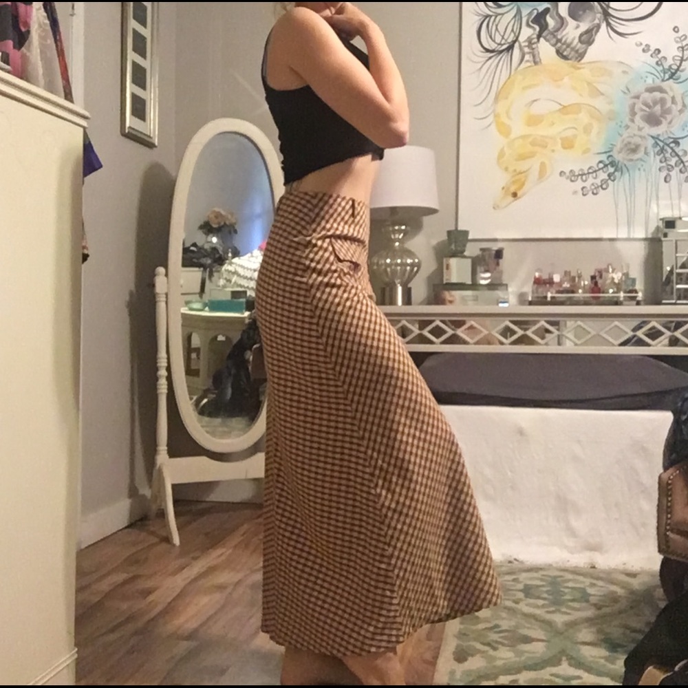 Vintage plaid maxi skirt