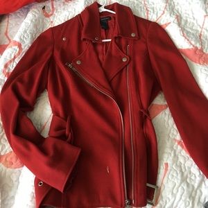 Red moto jacket