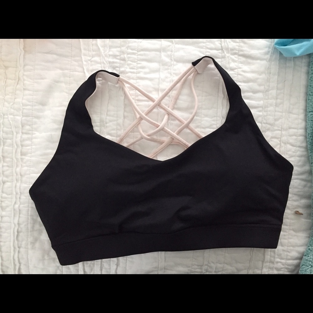 Strapped back sports bra