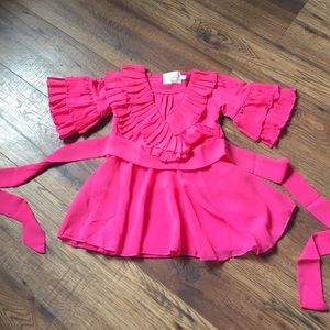 Girls pink ruffled dress