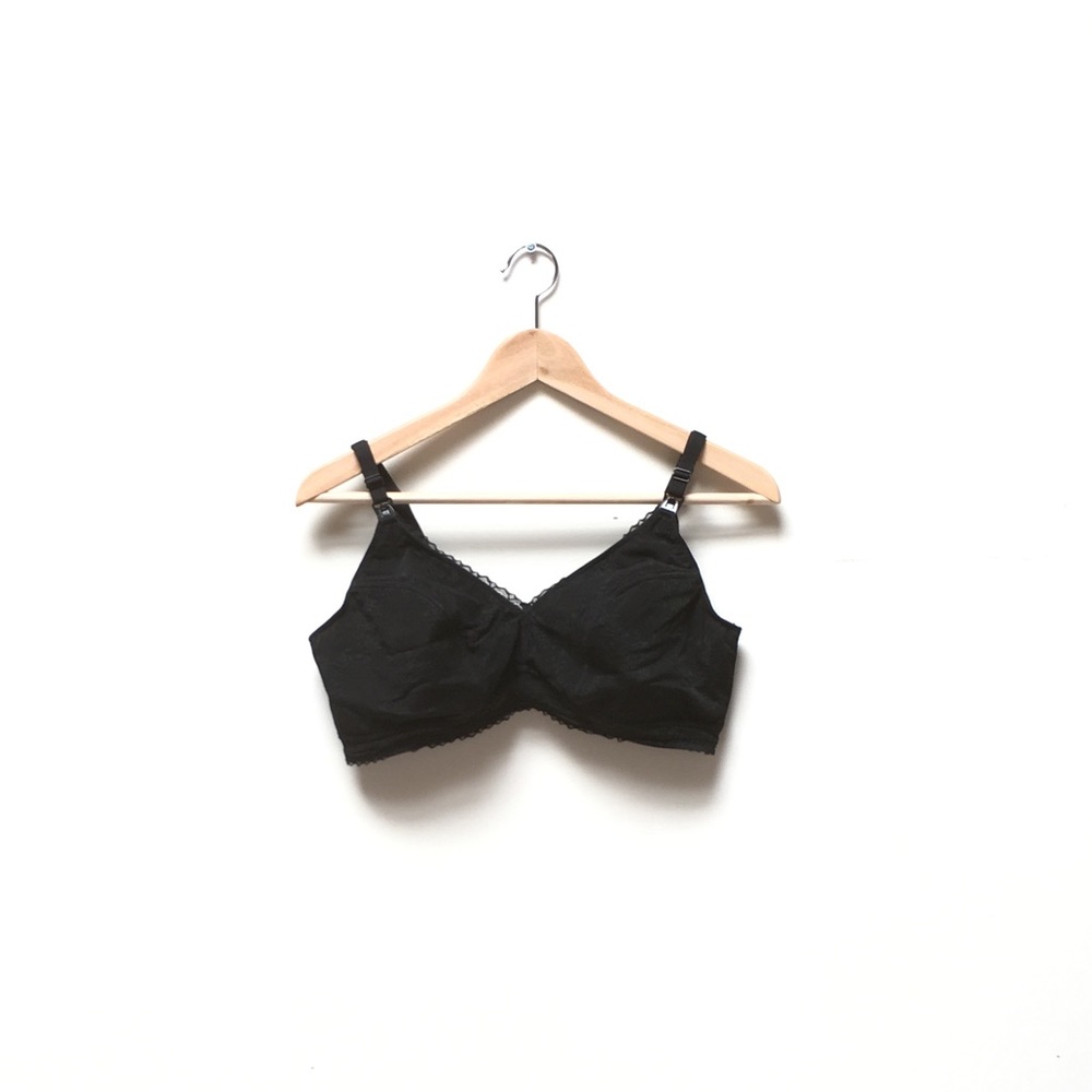 Black lace nursing bra
