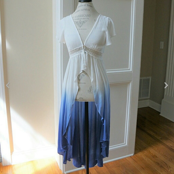Ombre maxi top or vest duster  blue - Picture 6 of 7