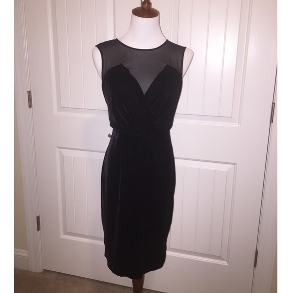 Moda International Dresses & Skirts - Moda International velvet & sheer black dress sz 2