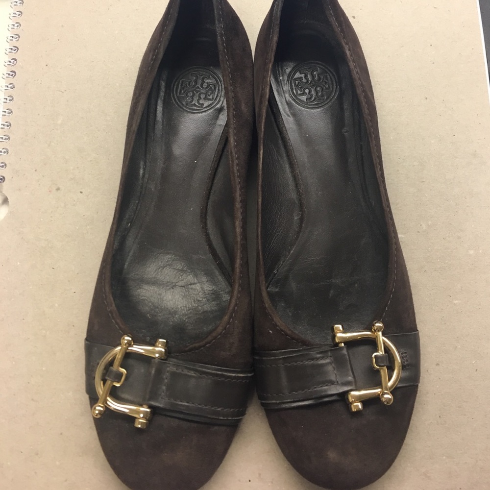 Tory Burch brown suede flats