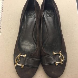 Tory Burch brown suede flats