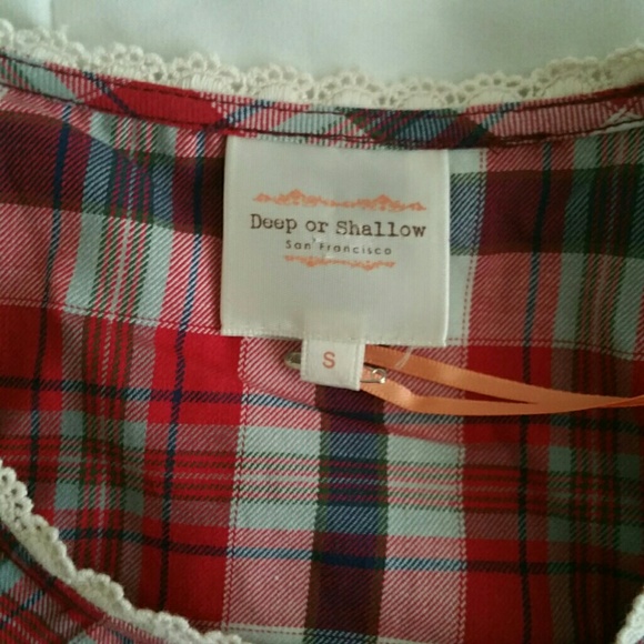 NWT Red plaid lace shirt - Picture 3 of 4