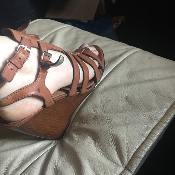 Brown leather wedges - Picture 4 of 4